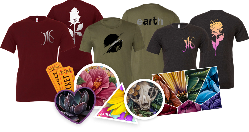 Complete Shirt + Sticker Bundle, Limited Edition Art Print, Tattoo Raffle Ticket Image